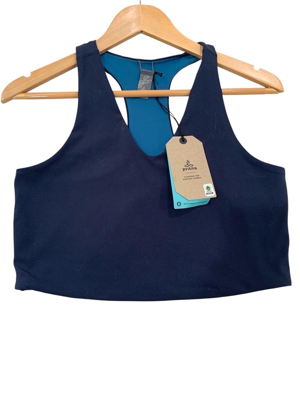 Prana size Large Blue Memento Crop Top NEW